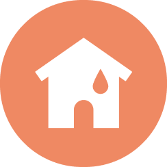 雨漏りしている家のアイコン