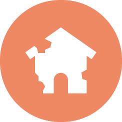 シロアリ被害の家のアイコン