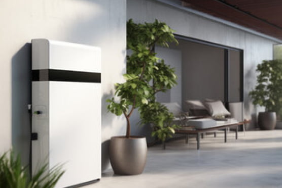 蓄電池が置かれている建物の写真