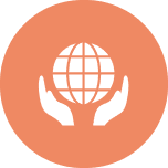 地球を両手で掲げているアイコン