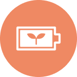 若葉マークが入っている電池のアイコン