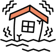 家が崩れかけているアイコン