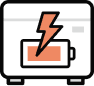 蓄電池が電力を供給しているアイコン